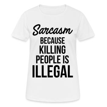 Sarcasm - Women's Breathable T-Shirt - white - Front - AI Model Female 172 dark (172cm)