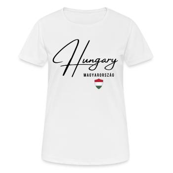 Ungarische Flagge, Ungarischer Stolz - Frauen T-Shirt atmungsaktiv - Weiß - Vorne - AI Model Female 172 dark (172cm)