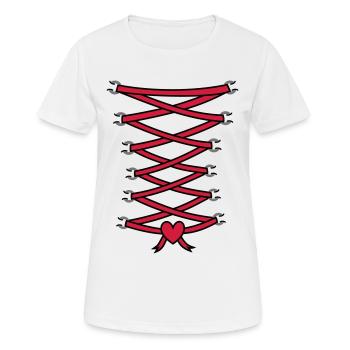 coeur corset - T-shirt respirant Femme - blanc - Devant - AI Model Female 172 dark (172cm)