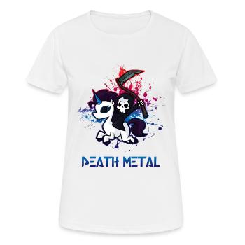 Death Metal Fan - Frauen T-Shirt atmungsaktiv - Weiß - Vorne - AI Model Female 172 dark (172cm)