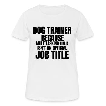 École canine - T-shirt respirant Femme - blanc - Devant - AI Model Female 172 dark (172cm)