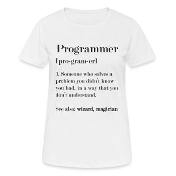 Programmeurs - T-shirt respirant Femme - blanc - Devant - AI Model Female 172 dark (172cm)