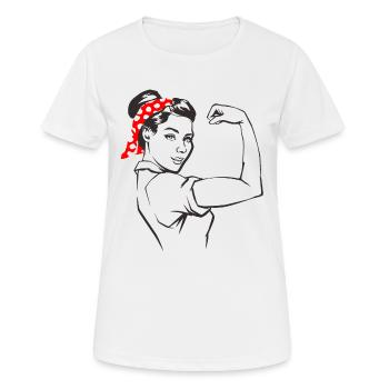 Frauenpower - Frauen T-Shirt atmungsaktiv - Weiß - Vorne - AI Model Female 172 dark (172cm)