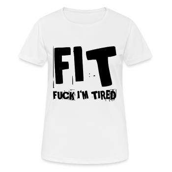 Fit Lustig - Frauen T-Shirt atmungsaktiv - Weiß - Vorne - AI Model Female 172 dark (172cm)