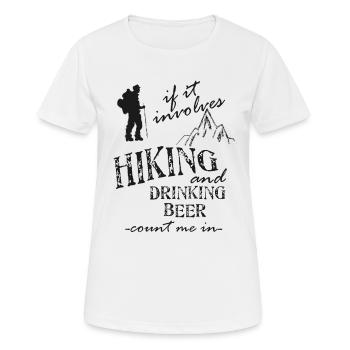 Wanderung - Frauen T-Shirt atmungsaktiv - Weiß - Vorne - AI Model Female 172 dark (172cm)