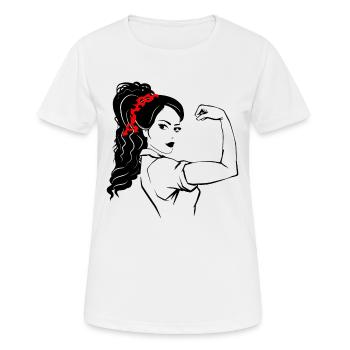 Femme indépendante - T-shirt respirant Femme - blanc - Devant - AI Model Female 172 dark (172cm)