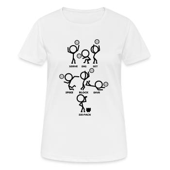 Volley-ball - T-shirt respirant Femme - blanc - Devant - AI Model Female 172 dark (172cm)