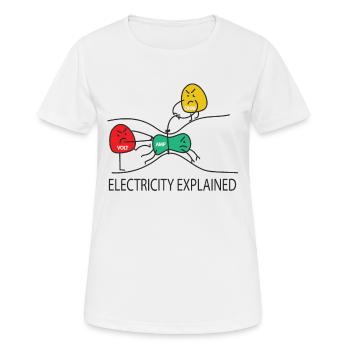 L’électricité Explique Drôle - T-shirt respirant Femme - blanc - Devant - AI Model Female 172 dark (172cm)