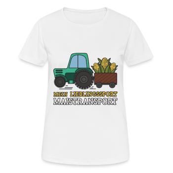 Mais Transport Lieblingssport - Frauen T-Shirt atmungsaktiv - Weiß - Vorne - AI Model Female 172 dark (172cm)