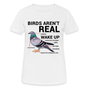 Les oiseaux de conspiration Drôle - T-shirt respirant Femme - blanc - Devant - AI Model Female 172 dark (172cm)