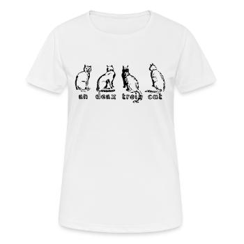 Un Deux Trois Cat - Women's Breathable T-Shirt - white - Front - AI Model Female 172 dark (172cm)