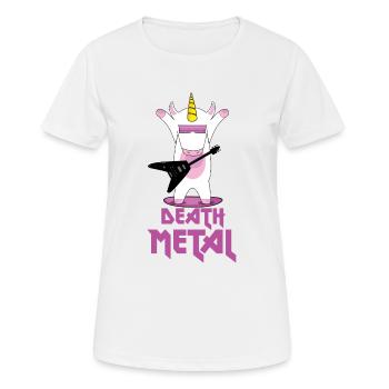 Death Metal Einhorn - Frauen T-Shirt atmungsaktiv - Weiß - Vorne - AI Model Female 172 dark (172cm)