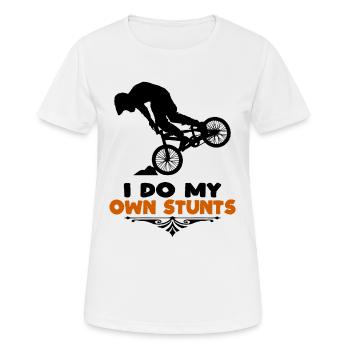 BMX Stunt - Frauen T-Shirt atmungsaktiv - Weiß - Vorne - AI Model Female 172 dark (172cm)