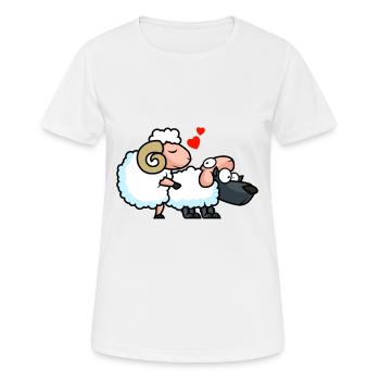 Wolf Schaf Liebe Lustig - Frauen T-Shirt atmungsaktiv - Weiß - Vorne - AI Model Female 172 dark (172cm)