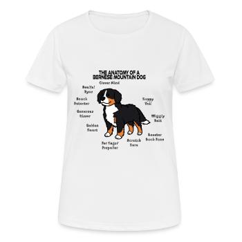 Anatomy of the Bernese Mountain Dog - Women's Breathable T-Shirt - white - Front - AI Model Female 172 dark (172cm)