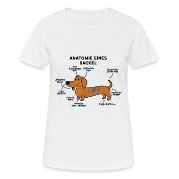Dackel Hund Anatomie - Frauen T-Shirt atmungsaktiv - Weiß - Vorne - AI Model Female 172 dark (172cm)