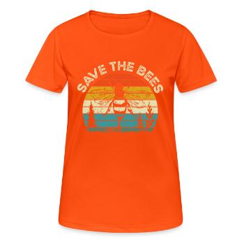 Save The Bees, Save The Bees Shirt, amoureux des abeilles - T-shirt respirant Femme - orange néon - Devant - AI Model Female 172 dark (172cm)