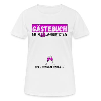 49. Geburtstag Gästebuch 49 Jahre - Frauen T-Shirt atmungsaktiv - Weiß - Vorne - AI Model Female 172 dark (172cm)