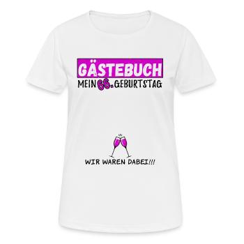 66. Geburtstag Gästebuch 66 Jahre - Frauen T-Shirt atmungsaktiv - Weiß - Vorne - AI Model Female 172 dark (172cm)