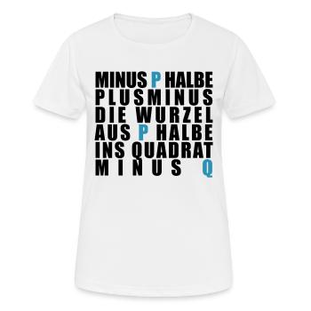 p-q-Formel - Frauen T-Shirt atmungsaktiv - Weiß - Vorne - AI Model Female 172 dark (172cm)