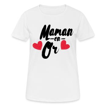 Maman en or - T-shirt respirant Femme - blanc - Devant - AI Model Female 172 dark (172cm)
