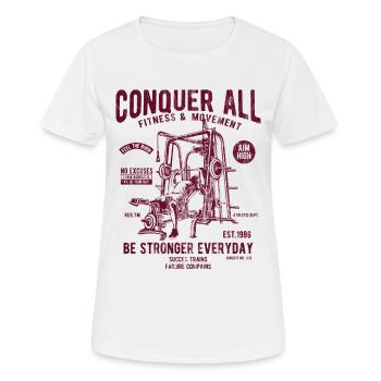 FITNESS & MOVEMENT - Fitness & Training Shirt - Frauen T-Shirt atmungsaktiv - Weiß - Vorne - AI Model Female 172 dark (172cm)