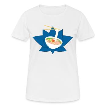 Exotisches vietnamesisches Essen Pho und Lotus - Frauen T-Shirt atmungsaktiv - Weiß - Vorne - AI Model Female 172 dark (172cm)
