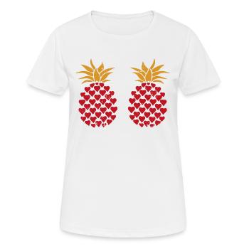 Sexy Frauen Ananas Brüste T-Shirt Lustiges Design - Frauen T-Shirt atmungsaktiv - Weiß - Vorne - AI Model Female 172 dark (172cm)