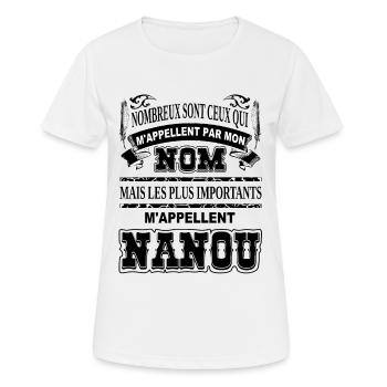 Meilleure grand-mère nanou cadeau humour mamie - T-shirt respirant Femme - blanc - Devant - AI Model Female 172 dark (172cm)