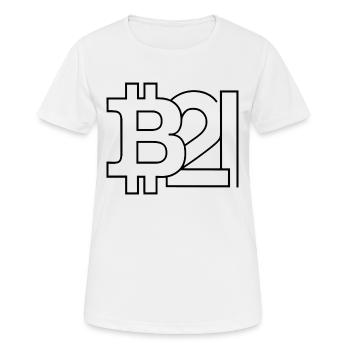 Bitcoin Silhouette 21 Millionen Währung - Frauen T-Shirt atmungsaktiv - Weiß - Vorne - AI Model Female 172 dark (172cm)