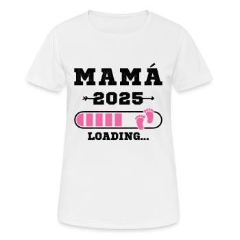 Mom 2025 Mom-to-be Carrying Pregnancy - Women's Breathable T-Shirt - white - Front - AI Model Female 172 dark (172cm)
