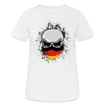 Cool motif de crâne de bandana Allemagne - T-shirt respirant Femme - blanc - Devant - AI Model Female 172 dark (172cm)