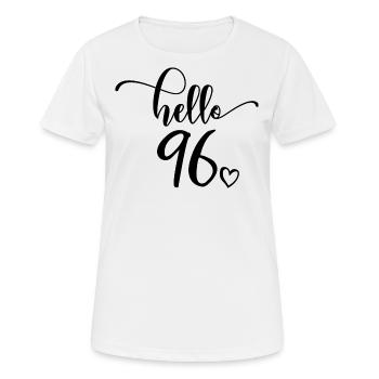 Hallo 96 - Süßes Geschenk zum 96. Geburtstag, 96 Jahre alt - Frauen T-Shirt atmungsaktiv - Weiß - Vorne - AI Model Female 172 dark (172cm)