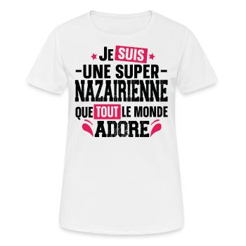 Nazairienne Saint Nazaire Ville Ouest France Femme - T-shirt respirant Femme - blanc - Devant - AI Model Female 172 dark (172cm)