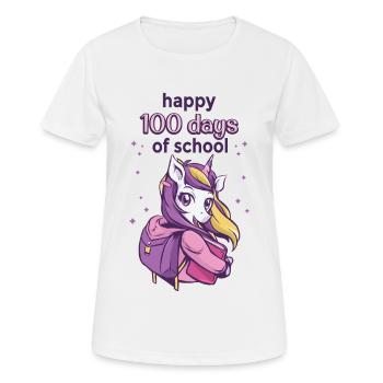 100 jours d’école, 100e jour d’école, 100 jours d’école - T-shirt respirant Femme - blanc - Devant - AI Model Female 172 dark (172cm)