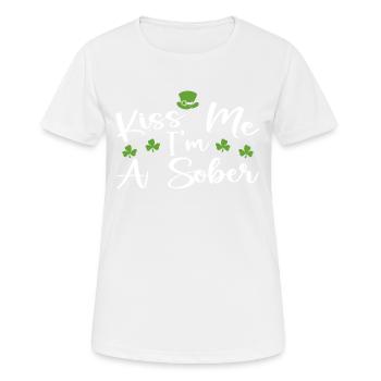 Embrasse-moi je suis sobre : la Saint-Patrick - T-shirt respirant Femme - blanc - Devant - AI Model Female 172 dark (172cm)