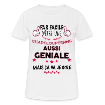 Femme Guadeloupéenne Humour Citation Guadeloupe - T-shirt respirant Femme - blanc - Devant - AI Model Female 172 dark (172cm)