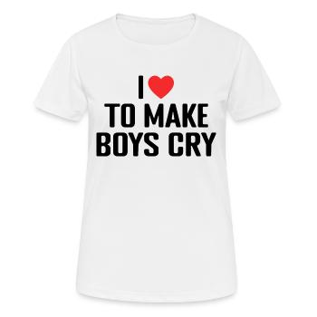 J’aime faire pleurer les garçons - T-shirt respirant Femme - blanc - Devant - AI Model Female 172 dark (172cm)