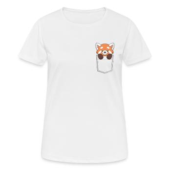 Panda in der Tasche - Frauen T-Shirt atmungsaktiv - Weiß - Vorne - AI Model Female 172 dark (172cm)