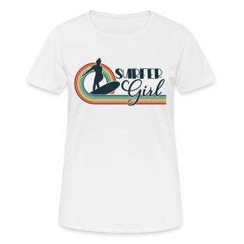 Retro Surfer Girl Surfboarder Surfen Surfen Surfen - Frauen T-Shirt atmungsaktiv - Weiß - Vorne - AI Model Female 172 dark (172cm)
