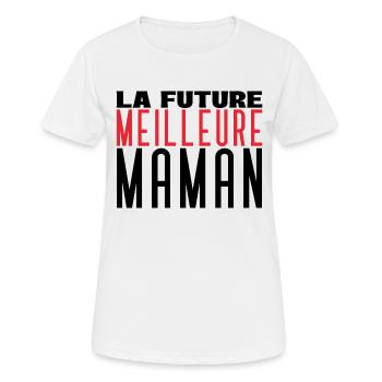 La future meilleure maman - T-shirt respirant Femme - blanc - Devant - AI Model Female 172 dark (172cm)