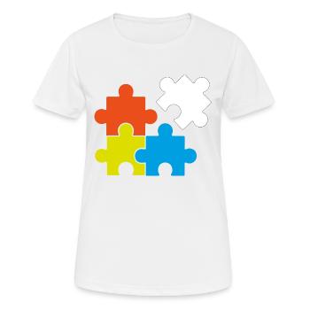 Puzzel Retrogaming Geschenk Legespiel Spiel Games - Frauen T-Shirt atmungsaktiv - Weiß - Vorne - AI Model Female 172 dark (172cm)