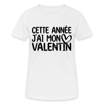 Copain Magnifique Humour Couple mon copain d'amour - T-shirt respirant Femme - blanc - Devant - AI Model Female 172 dark (172cm)
