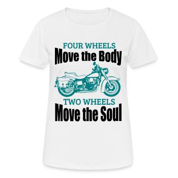 DEUX ROUES DÉPLACER LE SOUL! - T-shirt respirant Femme - blanc - Devant - AI Model Female 172 dark (172cm)