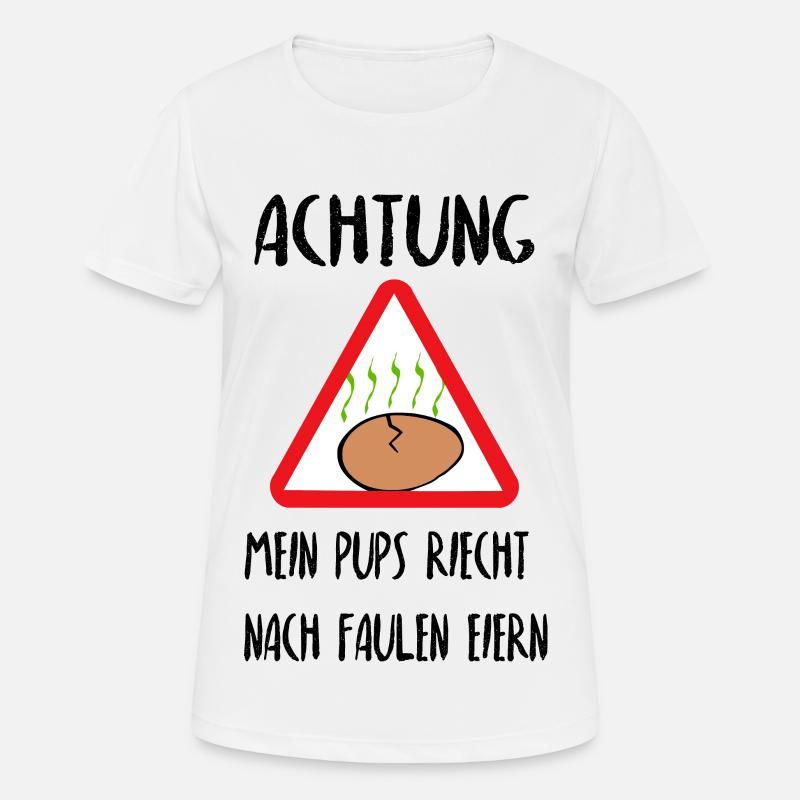 Attention Lazy Pups - Women's Breathable T-Shirt - white