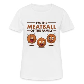 Je suis la boulette de viande de la famille - T-shirt respirant Femme - blanc - Devant - AI Model Female 172 dark (172cm)