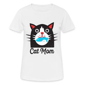 Chat fan de chat chat maman cadeau Mamas chats maman - T-shirt respirant Femme - blanc - Devant - AI Model Female 172 dark (172cm)