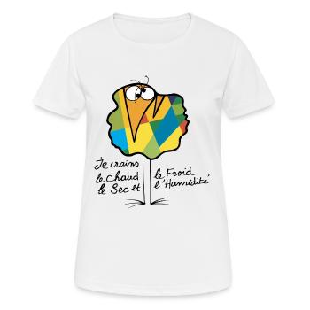 Devise Shadok N°02 - T-shirt respirant Femme - blanc - Devant - AI Model Female 172 dark (172cm)
