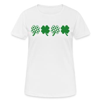 Trèfle Damier Fête Saint Patrick - T-shirt respirant Femme - blanc - Devant - AI Model Female 172 dark (172cm)