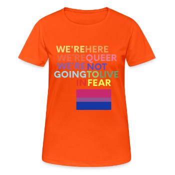 bi - Frauen T-Shirt atmungsaktiv - Neonorange - Vorne - AI Model Female 172 dark (172cm)